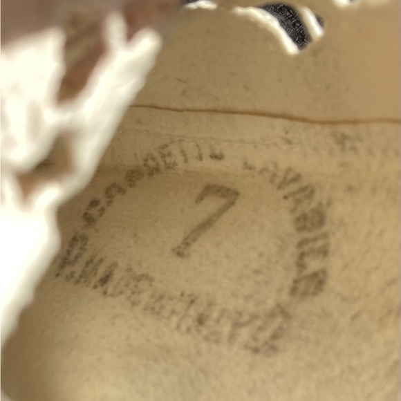 VTG Leather Gloves Italian Made by Anticoli Off White Size 7 - Picture 8 of 16